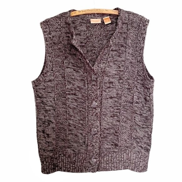 North Crest Button Front Lightweight Sweater Vest Heather Charcoal Size Large - Picture 7 of 7